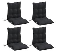 vidaXL Cojines para Silla con Respaldo Bajo 4 uds, Almohadillas para Sillón, Cojines de Asiento, Cojines para Jardín Patio, Tela Oxford Negro