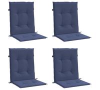 vidaXL Cojines para Silla con Respaldo bajo 4 uds Tela Azul Marino