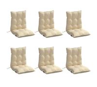 vidaXL Cojines para Silla con Respaldo Bajo 6 uds, Almohadillas para Sillón, Cojines de Asiento, Cojines para Jardín Patio, Tela Oxford Beige