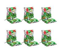 vidaXL Cojines para Silla con Respaldo Bajo 6 uds, Almohadillas para Sillón, Cojines de Asiento, Cojines para Jardín Patio, Tela Oxford Multicolor
