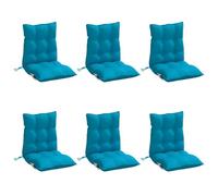 vidaXL Cojines para Silla con Respaldo Bajo 6 uds, Almohadillas para Sillón, Cojines de Asiento, Cojines para Jardín Patio, Tela Oxford Azul Claro