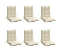 vidaXL Cojines para Silla con Respaldo Bajo 6 uds, Almohadillas para Sillón, Cojines de Asiento, Cojines para Jardín Patio, Tela Oxford Crema