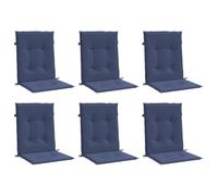 vidaXL Cojines para Silla con Respaldo bajo 6 uds Tela Azul Marino