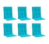 vidaXL Cojines para Silla con Respaldo bajo 6 uds Tela Turquesa