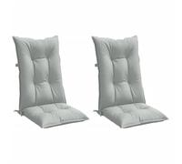 vidaXL Cojines para Silla Respaldo Alto 2 uds Tela Gris Claro Melange, cojín, cojín para Silla, cojín para Asiento, cojín para sillón