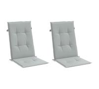 VidaXL Cojines para Silla de Respaldo Alto 2 Uds Tela Gris Claro Melange para Asiento y Sillón