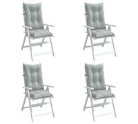 vidaXL Cojines para Silla Respaldo Alto 4 uds Tela Gris Claro Melange, cojín, cojín para Silla, cojín para Asiento, cojín para sillón