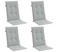 vidaXL Cojines para Silla Respaldo Alto 4 uds Tela Gris Claro Melange, cojín, cojín para Silla, cojín para Asiento, cojín para sillón