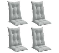 vidaXL Cojines para Silla Respaldo Alto 4 uds Tela Gris Claro Melange, cojín, cojín para Silla, cojín para Asiento, cojín para sillón