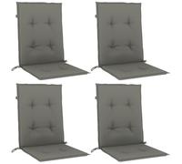 vidaXL Cojines para Silla Respaldo bajo 4 uds Tela Gris Oscuro Melange, cojín, cojín para Silla, cojín para Asiento, cojín para sillón