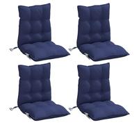 vidaXL Cojines para Silla con Respaldo Bajo 4 uds, Almohadillas para Sillón, Cojines de Asiento, Cojines para Jardín Patio, Tela Oxford Azul Marino