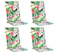 vidaXL Cojines para Sillas con Respaldo Alto 4 uds, Almohadillas de Asiento Antideslizante, Cojín para Muebles de Jardín Patio, Tela Multicolor
