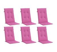 vidaXL Cojines para sillas con Respaldo Alto 6 uds Tela Rosa