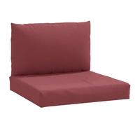 vidaXL Cojines para sofá de palets 2 uds Tela Rojo Tinto Melange, cojín palets, cojín jardín, cojín sofá, cojín, cojín Exterior, cojín sofá palés