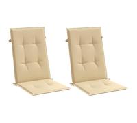 vidaXL Cojines Silla Respaldo Alto 2 uds Tela Beige Melange 120x50x4cm, cojín, cojín para Silla, cojín para Asiento, cojín para sillón