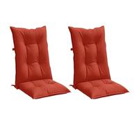 vidaXL Cojines Silla Respaldo Alto 2 uds Tela Rojo Melange 120x50x7 cm, cojín, cojín para Silla, cojín para Asiento, cojín para sillón