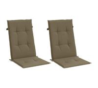 vidaXL Cojines Silla Respaldo Alto 2 uds Tela Taupe Melange 120x50x4cm, cojín, cojín para Silla, cojín para Asiento, cojín para sillón