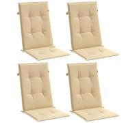 vidaXL Cojines Silla Respaldo Alto 4 uds Tela Beige Melange 120x50x4cm, cojín, cojín para Silla, cojín para Asiento, cojín para sillón