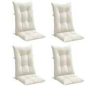 vidaXL Cojines Silla Respaldo Alto 4 uds Tela Crema Melange 120x50x7cm, cojín, cojín para Silla, cojín para Asiento, cojín para sillón