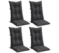 vidaXL Cojines Silla Respaldo Alto 4 uds Tela Gris Antracita Melange, cojín, cojín para Silla, cojín para Asiento, cojín para sillón