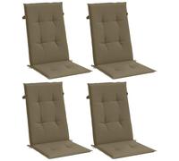 vidaXL Cojines Silla Respaldo Alto 4 uds Tela Taupe Melange 120x50x4cm, cojín, cojín para Silla, cojín para Asiento, cojín para sillón