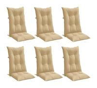 vidaXL Cojines Silla Respaldo Alto 6 uds Tela Beige Melange 120x50x7cm, cojín, cojín para Silla, cojín para Asiento, cojín para sillón