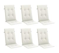 vidaXL Cojines Silla Respaldo Alto 6 uds Tela Crema Melange 120x50x4cm, cojín, cojín para Silla, cojín para Asiento, cojín para sillón