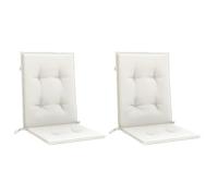vidaXL Cojines Silla Respaldo bajo 2 uds Tela Crema Melange 100x50x4 cm, cojín, cojín para Silla, cojín para Asiento, cojín para sillón
