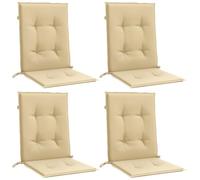 vidaXL Cojines Silla Respaldo bajo 4 uds Tela Beige Melange 100x50x4 cm, cojín, cojín para Silla, cojín para Asiento, cojín para sillón