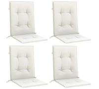 vidaXL Cojines Silla Respaldo bajo 4 uds Tela Crema Melange 100x50x4 cm, cojín, cojín para Silla, cojín para Asiento, cojín para sillón