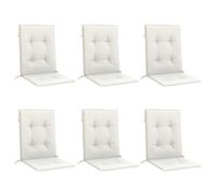 vidaXL Cojines Silla Respaldo bajo 6 uds Tela Crema Melange 100x50x4 cm, cojín, cojín para Silla, cojín para Asiento, cojín para sillón