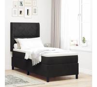 vidaXL Cama Box Spring con colchón Negra 80x200 cm de Terciopelo