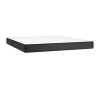 vidaXL Colchón de cama de muelles ensacados, colchón de espuma mediana con funda de cremallera, firmeza media, accesorio de muebles para el hogar, color negro, tamaño Queen, piel sintética