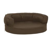 vidaXL Colchón de Cama de Perro Ergonómico Aspecto Lino Marrón 60x42cm Sofás