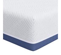 vidaXL Colchón de Espuma de Gel 120 x 200 cm Medio Firme Blanco y Azul, Funda 100% Poliéster, Sin Montaje, Estilo Moderno, Uso Interior, Regulación de Temperatura, Confort Todo el Año, Elegante, List