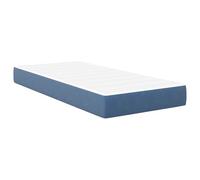 vidaXL Colchón de Espuma de Lujo 100 x 200 cm en Azul para Dormir en Interior con Relleno de Fibra de Poliéster Suave para una Cama Cómoda en el Dormitorio