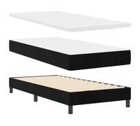 vidaXL Colchón de muelles ensacados 90X190 cm con Funda de Terciopelo Espuma cómoda Soporte Medio-Firme para Solteros Negro Funda con Cremallera Incluida Accesorio Ideal para Muebles de Dormitorio Pr
