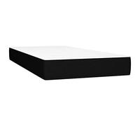 vidaXL Colchón de Muelles Ensacados Individual Somier Tapizado Acolchado Dormitorio Habitación Mueble Funda Cremallera Tela Negro 90x200x20 cm