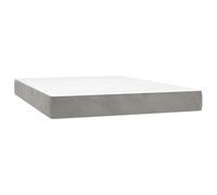 vidaXL Colchón de muelles ensacados Terciopelo Gris Claro 140x210x20cm, colchón, colchón de Cama, colchón de somier, Muebles de Dormitorio