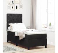 vidaXL Colchón de Muelles Individuales Negro 80X200 cm Funda con Cremallera Espuma y Resortes Cómodos Protector para Adultos Muebles de Dormitorio Suave