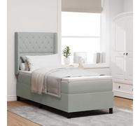 vidaXL Colchón de muelles Pocket Gris Claro 80X200 cm Terciopelo Espuma Funda con Cremallera cómodo Soporte Medio Ideal para Muebles de Dormitorio Accesorio para Dormir Protector cojín