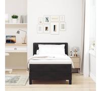 vidaXL Colchón de resortes con Funda de Terciopelo 100X200 cm Soporte Medio-Duro Negro y Blanco Funda de Tela removible para Mayor Comodidad en Muebles de Dormitorio Protector Topper de Espuma de luj