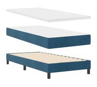 vidaXL Colchón de Resortes Individuales 90 X 190 cm Terciopelo Funda con Cremallera Espuma Mediano Duro Azul Oscuro para Muebles de Dormitorio y Protección de Sueño