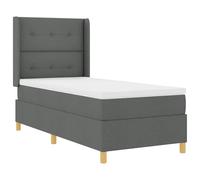 vidaXL Colchón de Resortes Pocket Gris Oscuro 100X200X20 cm Tela Espuma Funda con Cremallera Soporte Cómodo de Dureza Media Individual con Sueño de Calidad Transpirable