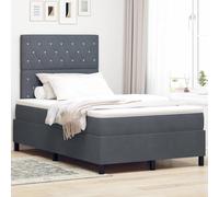 vidaXL Colchón de resortes Pocket Gris Oscuro Terciopelo 120X200 cm Funda de Espuma Ideal para quienes Duermen Boca Arriba y de Lado firmeza Ajustable imprescindible en Cualquier Dormitorio Interior