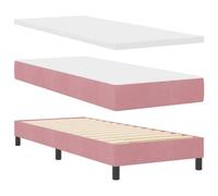 vidaXL Colchón de Terciopelo Rosa 80X200 cm Colchón de Resortes Pocket Espuma con Cubierta de Cremallera Mobiliario de Dormitorio Cómodo para Solteros Estilo Elegante Relajación y Descanso Protector