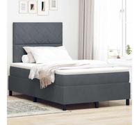 vidaXL Colchón Moderno de muelles ensacados 120X200 cm Gris Oscuro Terciopelo Capa de Espuma Transpirable Soporte Medio Firme Dormitorio Protector Cubierta Almohadilla Lujoso