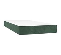 vidaXL Colchón Muelles Ensacados Individual Somier Tapizado Acolchado Dormitorio Habitación Funda Cremallera Terciopelo Verde Oscuro 100x200x20 cm