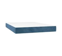 Vidaxl colchón muelles ensacados terciopelo azul oscuro 140x190x20 cm