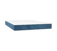 Vidaxl colchón muelles ensacados terciopelo azul oscuro 140x190x20 cm